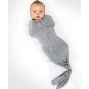 ModSwad Bamboo Newborn Knotted Gown Swaddle – Gray | Size Small (5–13 lbs)
